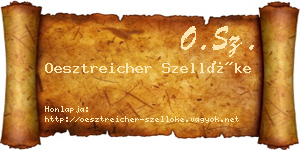 Oesztreicher Szellőke névjegykártya
